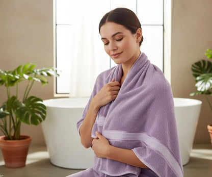 6 Piece Bath Towel Set, 2 Bath, 2 Hand, 2 Washcloths, Lavender