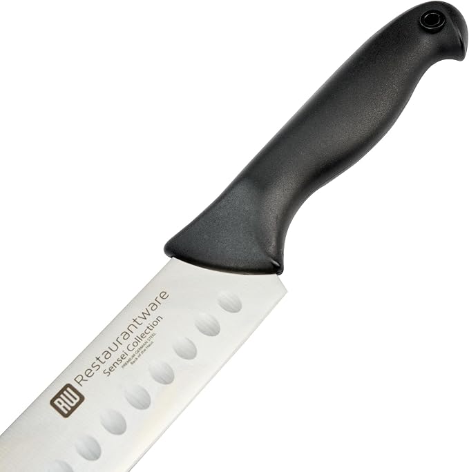 Restaurantware Sensei Back of the Haus - 7-inch Santoku Knife - Professional Chef's Kitchen Knife - Durable German Steel - Stain Resistant - With HACCP Coding For Food and Allergen Safety