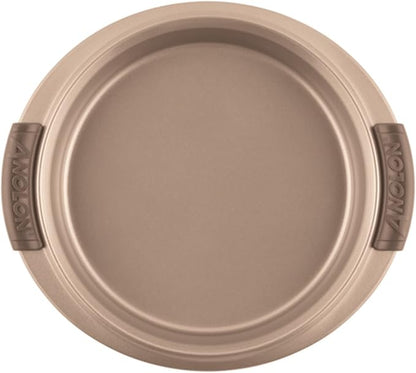 Anolon Advanced Nonstick Bakeware Round Layer Cake Pan Set with Silicone Grips, 2 Piece, Bronze