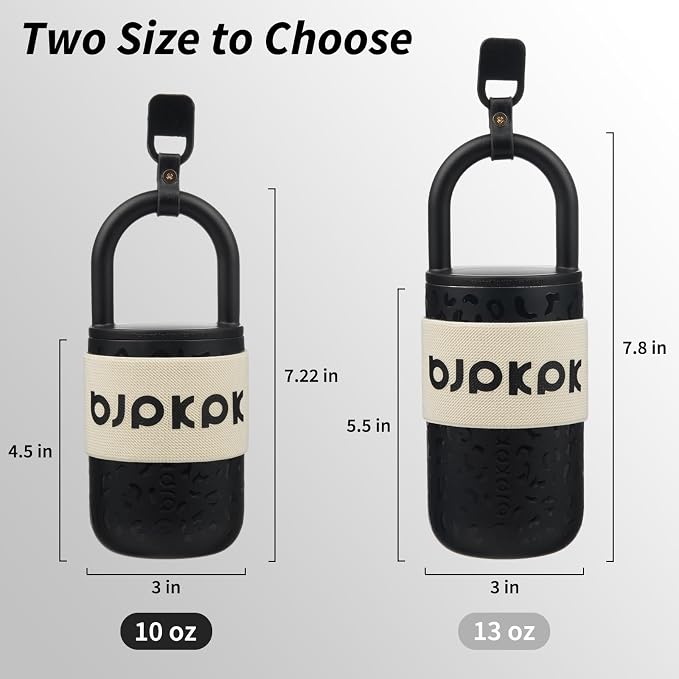 BJPKPK 10oz Insulated Tumbler With Lid And Handle Stainless Steel Travel Mug Loop Coffee Tumbler Cups,Black Leopard
