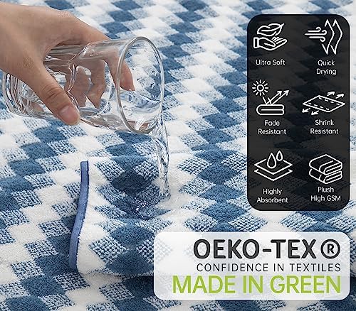 2Pcs Hand Towel 16"x31" Towel Set for Bathroom,Highly Absorbent Quick Dry Face Towel for Daily Use,Soft Microfiber Multipurpose Kitchen Hand Towel Set Collection for Hotel Spa Gym,Blue