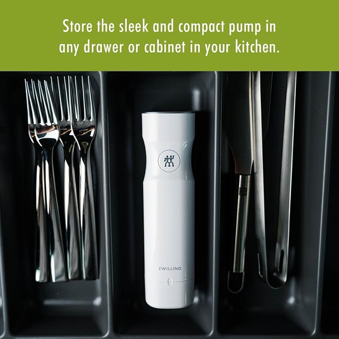 ZWILLING Fresh & Save Handheld Food Saver Vacuum Sealer Machine for Easy Storage