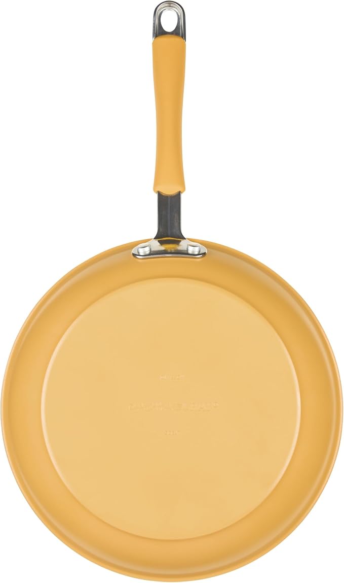 Rachael Ray Cucina Ceramic Nonstick Cookware Pots and Pans Set, 13-Piece, Tumeric Yellow