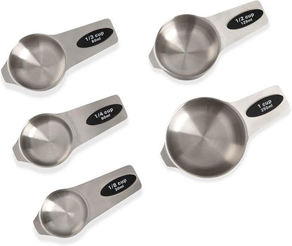 Mrs. Anderson’s Baking Magnetic Measuring Cups, 18/8 Stainless Steel, 5-Piece Set