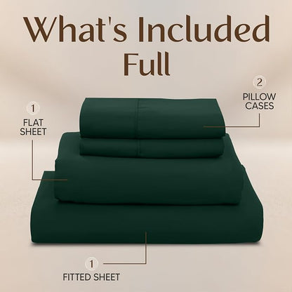 Utopia Bedding Full Size Sheet Set – 4 Piece Bed Sheets, Soft and Breathable Microfiber, Includes 1 Fitted Sheet, 1 Flat Sheet and 2 Pillowcases – Oeko Tex (Emerald Green)
