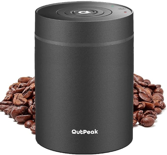 OUTPEAK Neo 2026 Auto Vacuum Coffee Canister, 0.75L Capacity for 10.58oz of Coffee Beans, One-Button Operation, Stainless Steel Food Storage Container with Scoop Black (Champion's Choice)