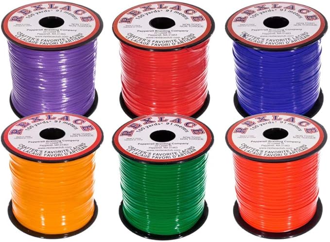 Craft County Rexlace Multicolor Bundle Packs – 100 Yards of Each Color (Primary)