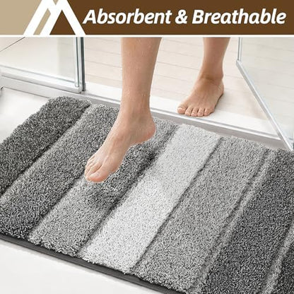 COSY HOMEER Bathroom Rugs 36x24,Ultra Soft Absorbent Bath Mat,Dark Gray