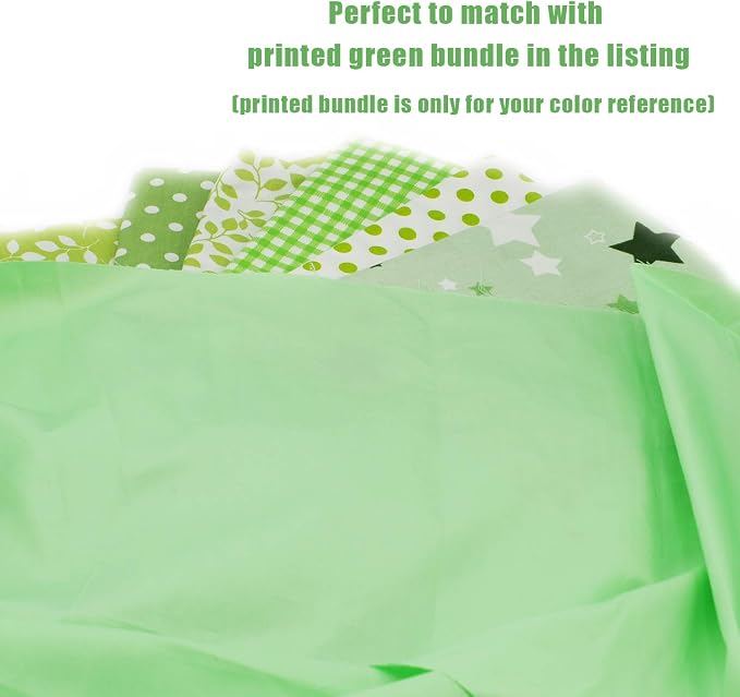 Pre-Cut Quilting Cotton Twill Light Green Candy Color Fabric Craft Cloth DIY for Sewing Crafting 61" by 1 Yard Rose Flavor