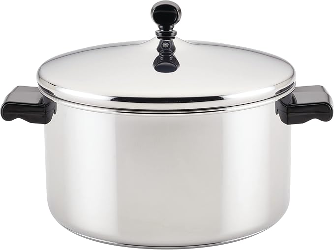 Farberware Classic Series Stainless Steel Stockpot with Lid, 6-Quart Pot