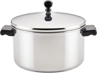 Farberware Classic Series Stainless Steel Stockpot with Lid, 6-Quart Pot