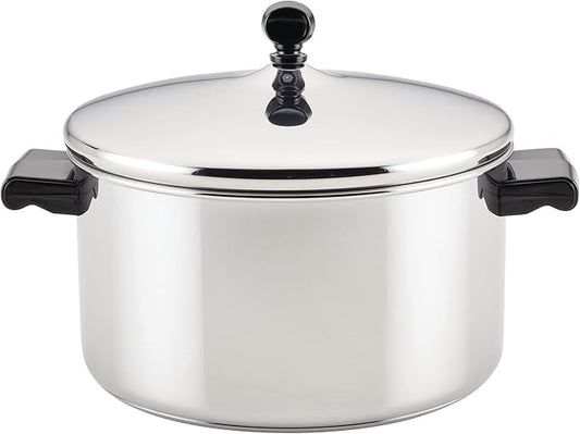 Farberware Classic Series Stainless Steel Stockpot with Lid, 6-Quart Pot