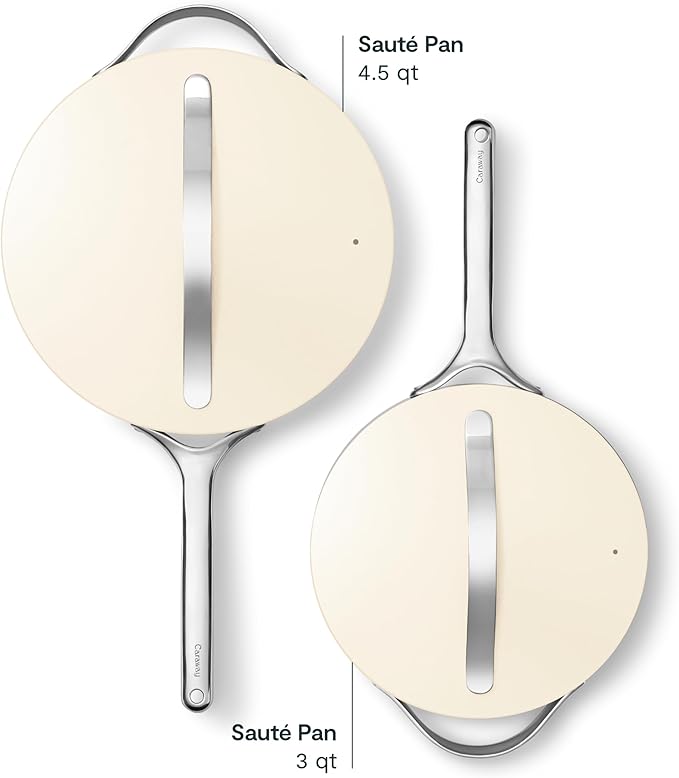 Caraway 10in (3qt) Saute Pan + 12in (4.5qt) Saute Pan Duo Cream