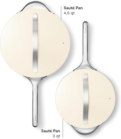 Caraway 10in (3qt) Saute Pan + 12in (4.5qt) Saute Pan Duo Cream