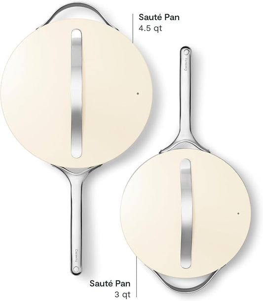 Caraway 10in (3qt) Saute Pan + 12in (4.5qt) Saute Pan Duo Cream