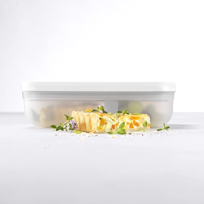ZWILLING Fresh & Save Plastic Flat Lunch Box, Airtight Container, Meal Prep, BPA-Free, Grey, Semitransparent - Large