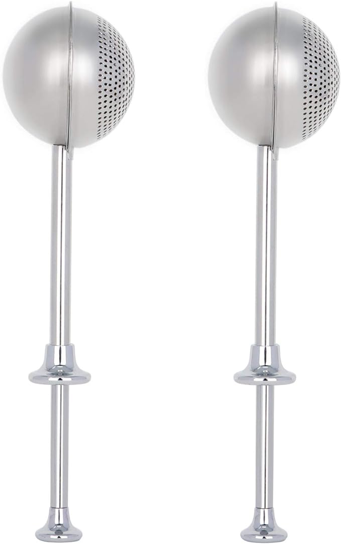 HULISEN Set of 2 Flour Duster for Baking, Powdered Sugar Shaker Duster, 18/8 Stainless Steel Pick Up and Dust Flour Sifter with Spring-operated Handle for Easy One-handed Operation