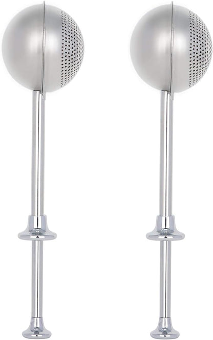 HULISEN Set of 2 Flour Duster for Baking, Powdered Sugar Shaker Duster, 18/8 Stainless Steel Pick Up and Dust Flour Sifter with Spring-operated Handle for Easy One-handed Operation