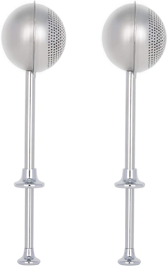 HULISEN Set of 2 Flour Duster for Baking, Powdered Sugar Shaker Duster, 18/8 Stainless Steel Pick Up and Dust Flour Sifter with Spring-operated Handle for Easy One-handed Operation