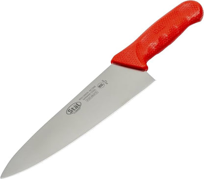 Winco 8" Commercial-Grade Chef's Knife with German Steel Blade, Red