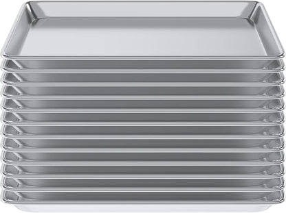 Pack of 12 | Size 13 in. x 18 in. Half Size Aluminum Bun. / Sheet Pan | Ideal for baking, roasting, cooling, prepping, or storing - a must-have in restaurants, bakeries, and busy kitchens.