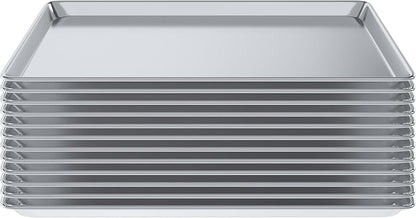 Pack of 12 | 18 in. x 26 in. Full Size Aluminum Bun. / Sheet Pan | Ideal for baking, roasting, cooling, prepping, or storing - a must-have in restaurants, bakeries, and busy kitchens.