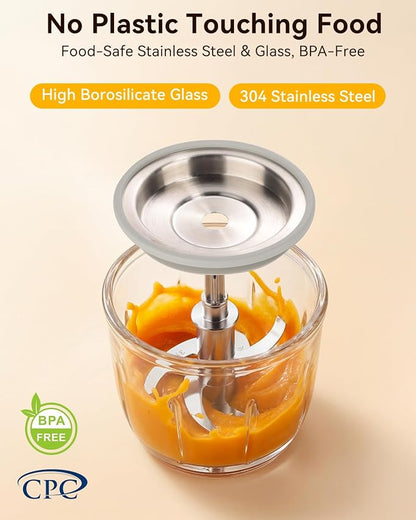 IAGREEA Baby Food Maker, 9-IN-1 Glass Baby Food Processor Steamer Puree Blender Grinder, One Step Auto Cooking Machine for Homemade Baby Food, BPA-Free