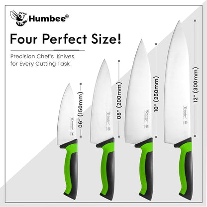 10-Inch Chef Knife, NSF Certified Razor-Sharp High Carbon Stainless Steel Blade – Ergonomic Color Coded Handle, Non-Slip Grip Kitchen Knife, DT-10 Series, Green