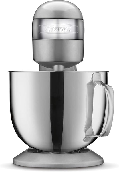 Cuisinart SMD-50BC Precision Pro 5.5-Quart Digital Stand Mixer With 12-Speeds, 3 Preprogrammed Food Prep Settings, Mixing Bowl, Whisk, Flat Mixing Paddle, Dough Hook, And Splash Guard, Silver Lining