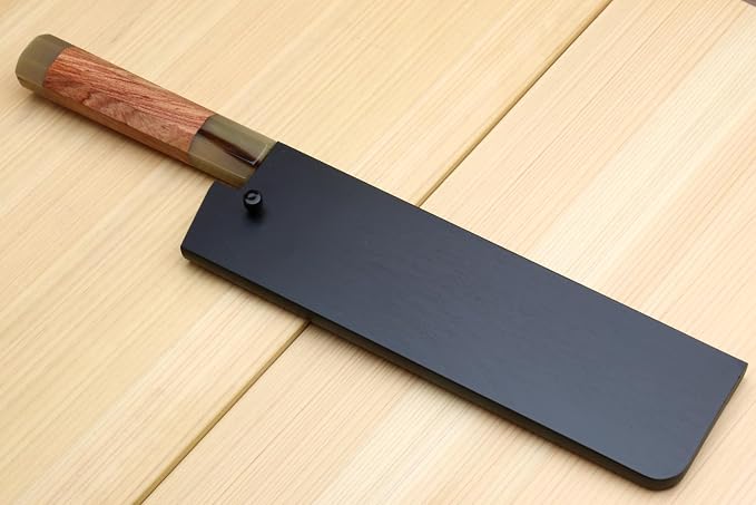 Yoshihiro Black-Forged High Performance SLD Damascus Steel Nakiri Vegetable Knife (7" (180mm), Ironwood Handle) (No Saya)