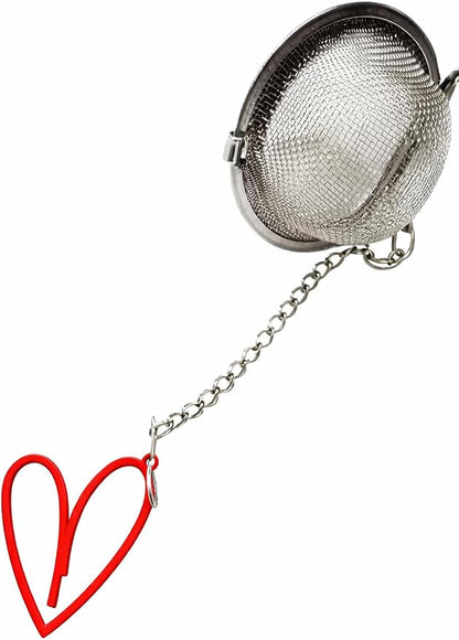 Loose Tea Infuser with Red Heart Charm