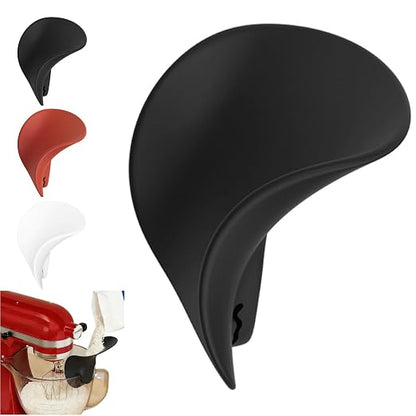 Flour Funnel for Kitchen Aid Mixer | Food-Grade Silicone Pouring Shield for KitchenAid Mixer | Hands-Free Clip-On Accessory for Baking, Fits All Standmixers, Space-Saving Design（Black）