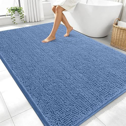 OLANLY Large Bathroom Rugs 70x46, Extra Soft Absorbent Chenille Bath Rugs