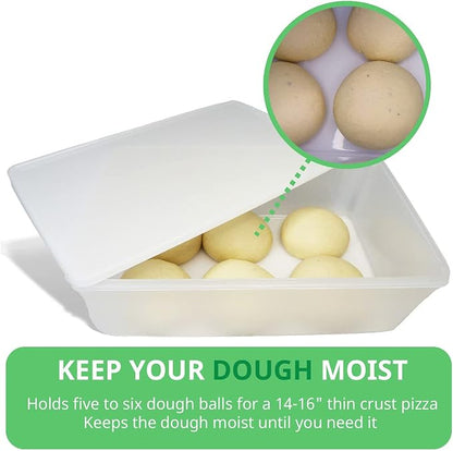 2.4 gal Produce Saver Containers for Refrigerator, Pizza Dough Proofing Box, Vegetable Storage Containers for Refrigerator, Pizza Storage Container, Marinating Container, Pizza Dough Box, Veggie Saver