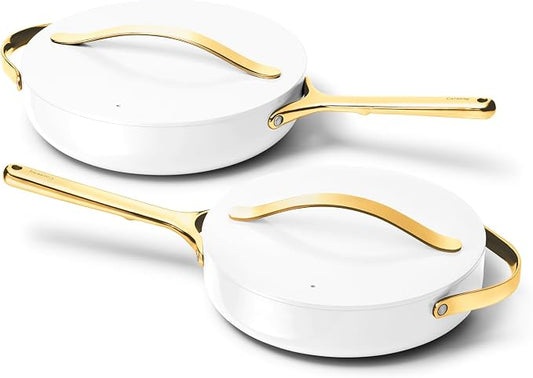 Caraway 10in (3qt) Saute Pan + 12in (4.5qt) Saute Pan Duo White