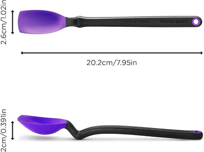 Dreamfarm Mini Supoon Non-Stick Sit-Up Silicone Scraping Cooking Spoon, Jar Scraper Measures 5ml Tsp - 8" Purple