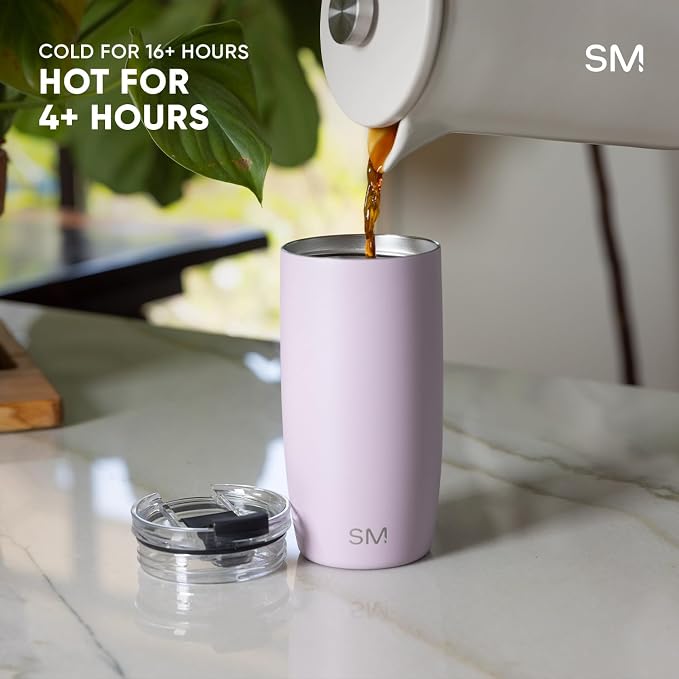 Simple Modern Voyager Tumbler with Flip Lid | Travel Coffee Mug | Insulated Stainless Steel Cold Brew Iced or Hot Coffee Cup | Gifts for Women Men Her Him | 12oz, Stormy Skies