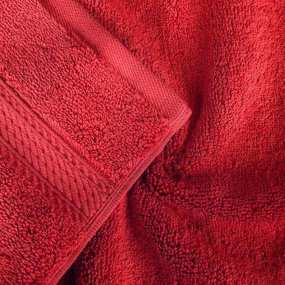 SUPERIOR Egyptian Cotton Pile Heavyweight Bath Sheet, 2 Piece Set, Red