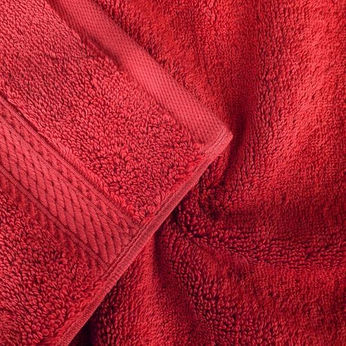 Superior Egyptian Cotton 800 GSM Plush & Absorbent, 9 Piece Set, Red