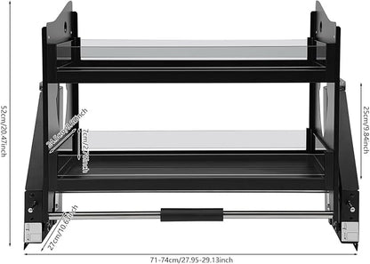 Pull Down Shelf,Pull Down Shelf Cabinet Organizer,2 Tier Pull-Out Cabinet Organizer,Wall Cabinet Storage Organizer for Kitchen