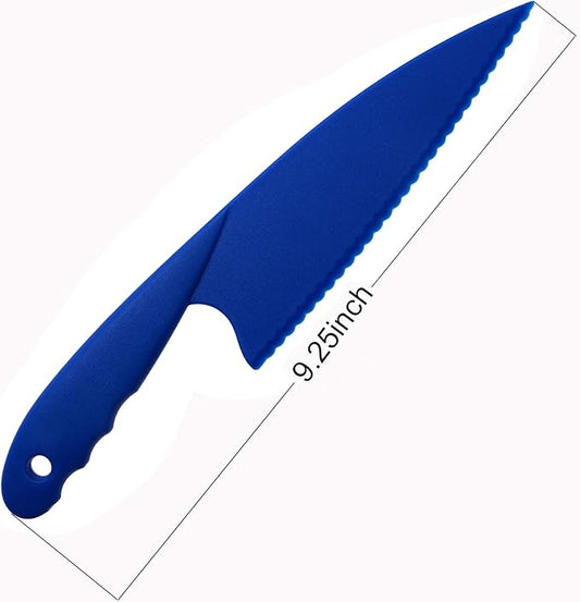 PENTA ANGEL 6 Colors Plastic Kitchen Knife Set Nylon Knife Children Safety Cooking Chef Knives for Fruit Lettuce Vegetable Salad Bread (6 Colors)