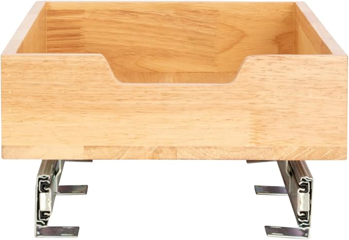 Household Essentials Artisan Natural Wood & Steel Pull-Out Organizer
