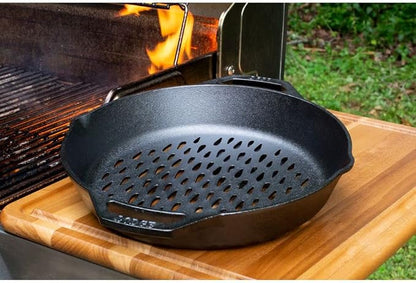 Lodge 12" Cast Iron Dual Handle Grill Basket (Pack of 3)