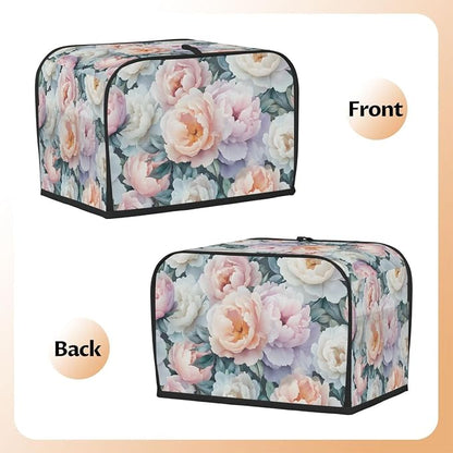 Watercolor Flower Floral Toaster Cover 2 Slice Wide Slot Washable Kitchen Appliance Covers Fingerprint Bread Machine Dust Cover Small Toaster Oven Accessories Covers Bread Maker Bag Women Gift