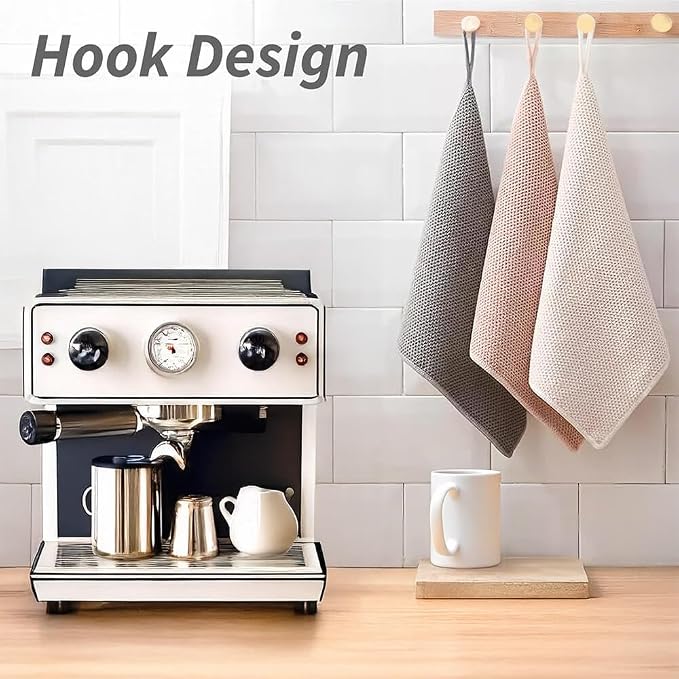 Barista Towels 12 Pack, Extra Thick Microfiber Coffee Cleaning Cloths for Espresso Machines, Steam Wands & Countertops – Essential Coffee Bar Accessories, 12”x12”