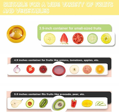 Reusable Fruit and Vegetable Storage Containers Lemon Keeper Tomato Holder Silicone Food Savers Fresh Stretch Pod for Fridge 2 Pack