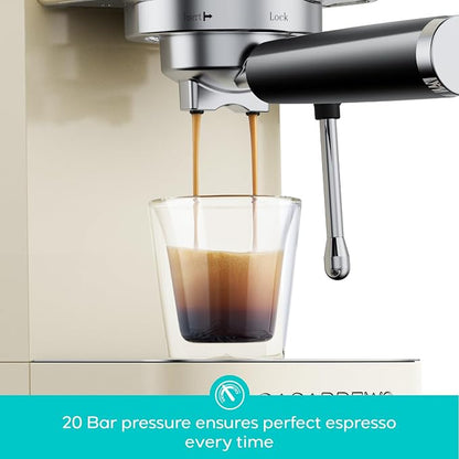 CASABREWS 3700 Essential Espresso Machine 20 Bar, Stainless Steel Coffee Maker with Steam Milk Frother, Espresso Coffee Machine Cappuccino Latte Machine with 43.9oz Removable Water Tank, Creamy
