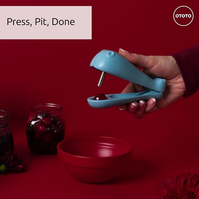 OTOTO Hippo Cherry and Olive Pitter - Unique Kitchen Gadgets, Cooking Gifts for Women, Kitchen Essentials, Kitchen Utensils, Cute Gifts, Kitchen Accessories, Gift for Kids