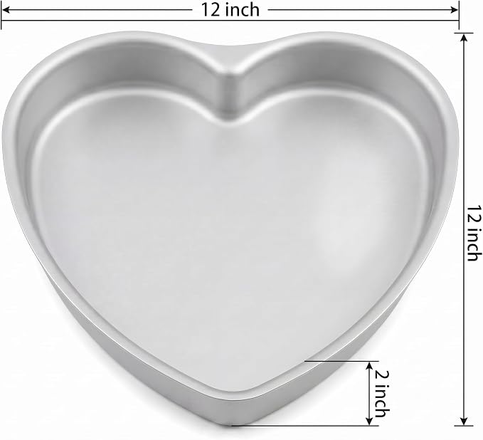 Heart Shaped Cake Pans, 12 × 2 Inch, | Aluminum, For Wedding, Party, Family Occasions, For Chocolate, Bread
