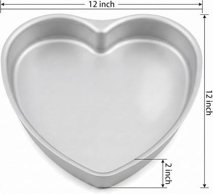 Heart Shaped Cake Pans, 12 × 2 Inch, | Aluminum, For Wedding, Party, Family Occasions, For Chocolate, Bread